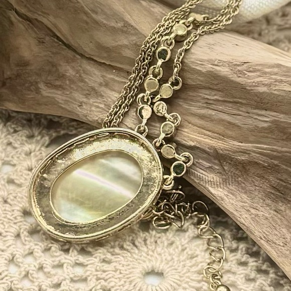 Vintage Signed Avon SP Golden Honey & Clear Crystal Pendant with Chain - Picture 5 of 5